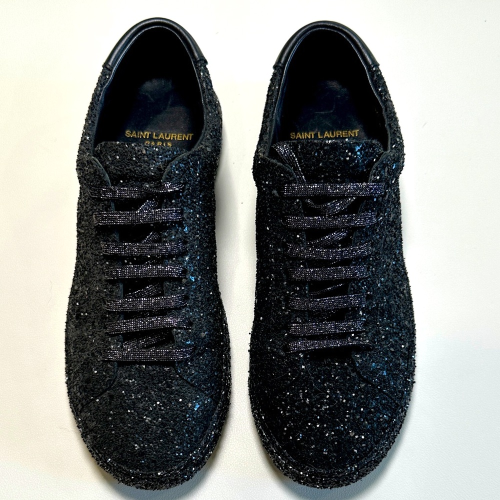 Saint Laurent Glitter Black Sneakers